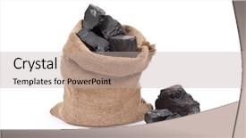  Presentation with coal - Audience pleasing slide deck consisting of fossil fuel - coal in sack backdrop and a mint green colored foreground