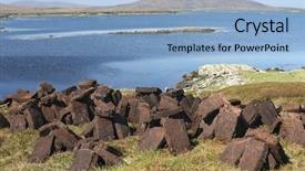  Presentation with fossil fuel - Audience pleasing slides consisting of fossil fuel - cut peat drying north uist backdrop and a light blue colored foreground
