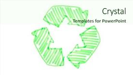  Presentation with recycle - Slides with fossil fuel - drawn recycle logo on white background and a soft green colored foreground