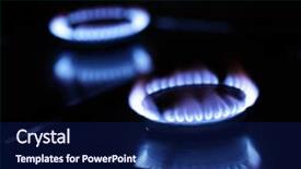  Presentation with gas - Slides featuring fossil fuel - gas burners background and a navy blue colored foreground