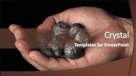  Presentation with fossil fuel coal - Theme featuring fossil fuel - hand holding a bunch background and a tawny brown colored foreground