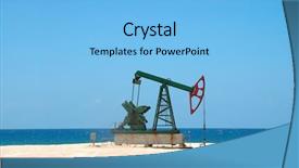  Presentation with petroleum - Presentation theme having fossil fuel - old plant extracting petroleum background and a light blue colored foreground