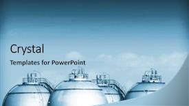  Presentation with fossil fuel - Cool new presentation design with fossil fuel - petrochemical industry backdrop and a light blue colored foreground
