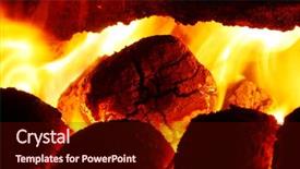  Presentation with burning coal - Presentation enhanced with fossil fuel - picture of a fire burning background and a wine colored foreground