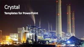  Presentation with fossil fuel - Audience pleasing PPT theme consisting of fossil fuel - power station at night backdrop and a wine colored foreground