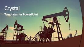  Presentation with fossil fuel - Theme enhanced with fossil fuel - working oil pumps silhouette background and a gray colored foreground