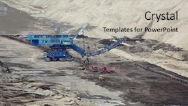  Presentation with coal mining - Beautiful presentation featuring fossil layer - open pit mining of coal backdrop and a  colored foreground