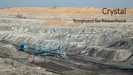 Presentation with mining coal - Colorful PPT theme enhanced with fossil layer - open pit mining of coal backdrop and a  colored foreground