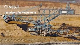  Presentation with mining coal - PPT layouts featuring fossil layer - open pit mining of coal background and a  colored foreground