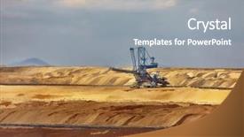  Presentation with coal mining - Slide set with fossil layer - open pit mining of coal background and a gray colored foreground