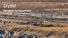  Presentation with mining coal - PPT theme consisting of fossil layer - open pit mining of coal background and a violet colored foreground