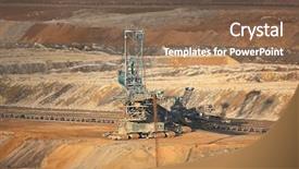  Presentation with mining coal - Theme featuring fossil layer - open pit mining of coal background and a violet colored foreground