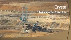  Presentation with coal mining - PPT theme having fossil layer - open pit mining of coal background and a coral colored foreground