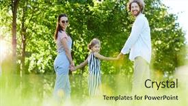  Presentation with foster family - Amazing PPT layouts having foster - happy family of mother father backdrop and a yellow colored foreground