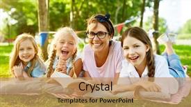  Presentation with autobiography for kids - PPT theme having foster - restful and joyful kids background and a  colored foreground