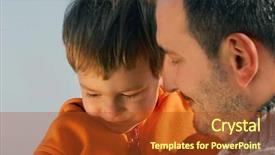  Presentation with father - Colorful slide deck enhanced with foster parents - father and son portrait backdrop and a  colored foreground