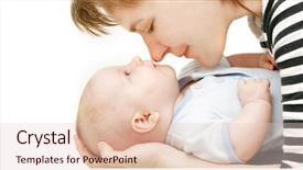  Presentation with mother baby clipart - PPT layouts consisting of foster parents - mother and baby over white background and a  colored foreground