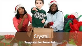 Presentation with christmas chocolate - Audience pleasing presentation theme consisting of foster parents - two beautiful african american woman backdrop and a  colored foreground