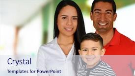  Presentation with foster family - PPT theme enhanced with foster youth - young family together inside background and a  colored foreground