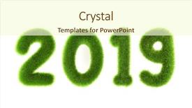  Presentation with new year 2019 - Audience pleasing theme consisting of fotball - 2019 new year grassed concept backdrop and a cream colored foreground