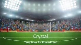  Presentation with football stadium - Audience pleasing presentation design consisting of fotball - stadium abstract football backdrop and a forest green colored foreground