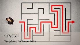  Presentation with lost - PPT theme having found the way in maze background and a soft green colored foreground