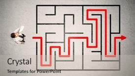  Presentation with maze - Presentation theme consisting of found the way in maze background and a soft green colored foreground