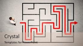  Presentation with lost - Slide set consisting of found the way in maze background and a soft green colored foreground