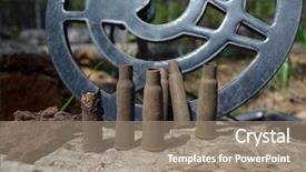  Presentation with metal detector - Cool new presentation design with found with metal detector near backdrop and a gray colored foreground