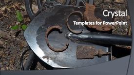  Presentation with metal detector - Colorful theme enhanced with found with metal detector near backdrop and a tawny brown colored foreground