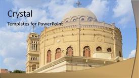  Presentation with cairo - Presentation with foundation blocks - church of saint george background and a light blue colored foreground