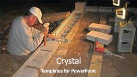  Presentation with foundation - Slides having foundation blocks - mason laying block wall background and a coral colored foreground