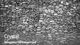  Presentation with stacked stone wall - Beautiful theme featuring foundation blocks - pebble stone wall backdrop and a gray colored foreground