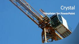  Presentation with construction cranes - Presentation featuring foundation building - cranes on a construction background and a  colored foreground