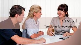  Presentation with husband and wife 3 d - PPT theme featuring foundation company - husband and wife background and a coral colored foreground