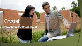  Presentation with house foundation - Audience pleasing slides consisting of foundation construction - couple discussing their plans backdrop and a  colored foreground