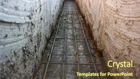  Presentation with building foundation - Audience pleasing slide deck consisting of foundation construction building site making backdrop and a tawny brown colored foreground