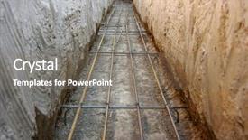  Presentation with reinforcement - Amazing slides having foundation construction building site making backdrop and a gray colored foreground