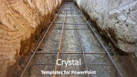  Presentation with building foundation - Theme consisting of foundation construction building site making background and a tawny brown colored foreground