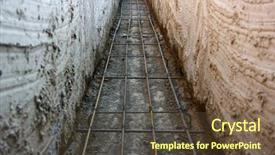  Presentation with building foundation - Beautiful slide set featuring foundation construction building site making backdrop and a tawny brown colored foreground