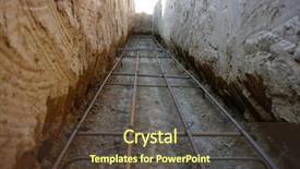  Presentation with building foundation - Audience pleasing slide set consisting of foundation construction building site making backdrop and a tawny brown colored foreground