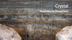  Presentation with building foundation - Presentation design featuring foundation construction building site making background and a gray colored foreground