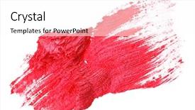  Presentation with stroke - Slide deck having foundation cream - red lipstick stroke sample isolated background and a white colored foreground