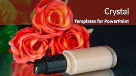  Presentation with foundation - PPT theme enhanced with foundation cream on dark background background and a crimson colored foreground