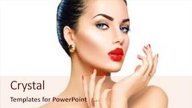  Presentation with luxury fashion - Presentation theme having foundation day - beauty fashion model woman face background and a lemonade colored foreground