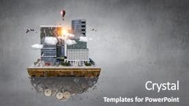  Presentation with design - PPT theme featuring foundation engineering - mini city design mixed media background and a gray colored foreground