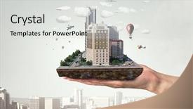  Presentation with foundation engineering - PPT theme having foundation engineering - mini city design mixed media background and a light gray colored foreground