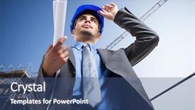  Presentation with foundation engineering construction - Cool new presentation theme with foundation engineering - portrait of an architect backdrop and a ocean colored foreground