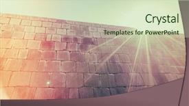  Presentation with japan castle - Beautiful slide deck featuring foundation of a castle tower backdrop and a soft green colored foreground