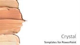  Presentation with foundation - Beautiful PPT theme featuring foundation-smuges-face-make-up backdrop and a white colored foreground